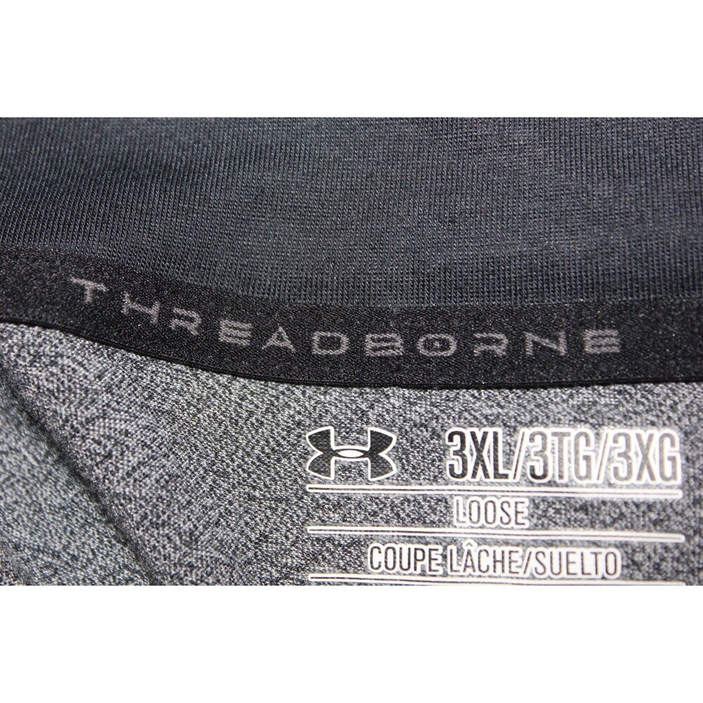 Under Armour Shirt Mens 3XL Gray Threadborne HeatGear Long Sleeve Quarter Zip - Picture 10 of 11